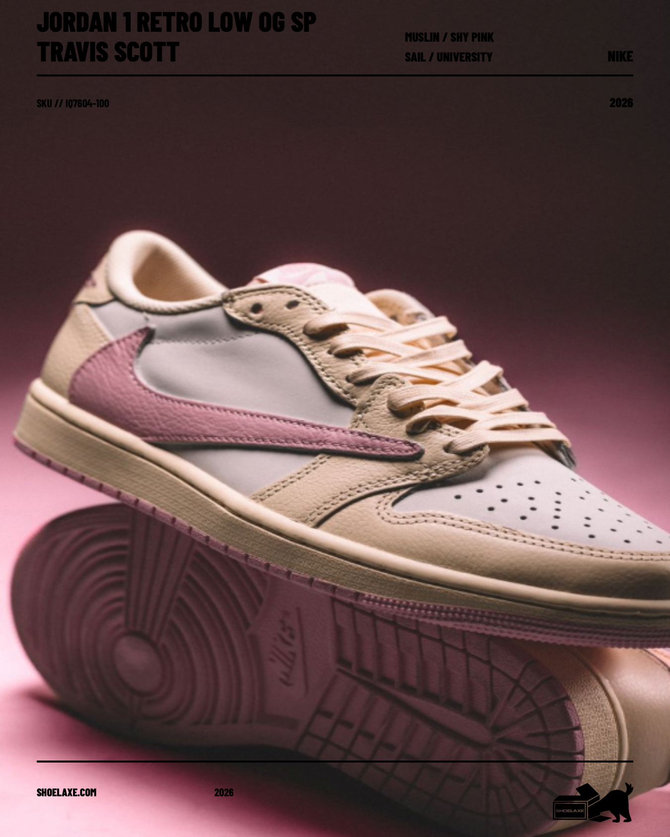 Jordan 1 Retro Low OG SP Travis Scott Shy Pink